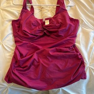 Anne Cole size 16 underwire bra tankini top and XL swim Skirt.